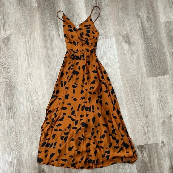 open lace back dress Burnt Orange Mermaid Strapless Dress main image 1